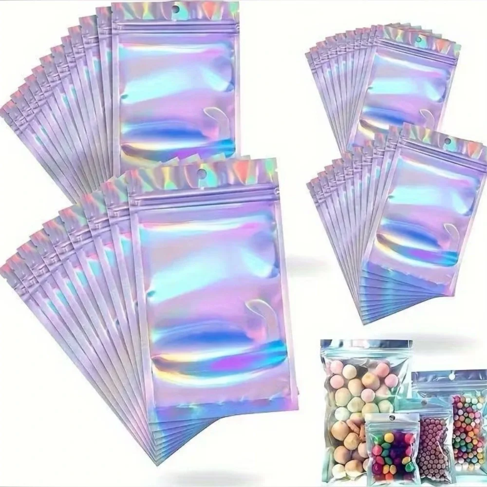 Iridescent Holographic Resealable Party Bags - Pack of 25
